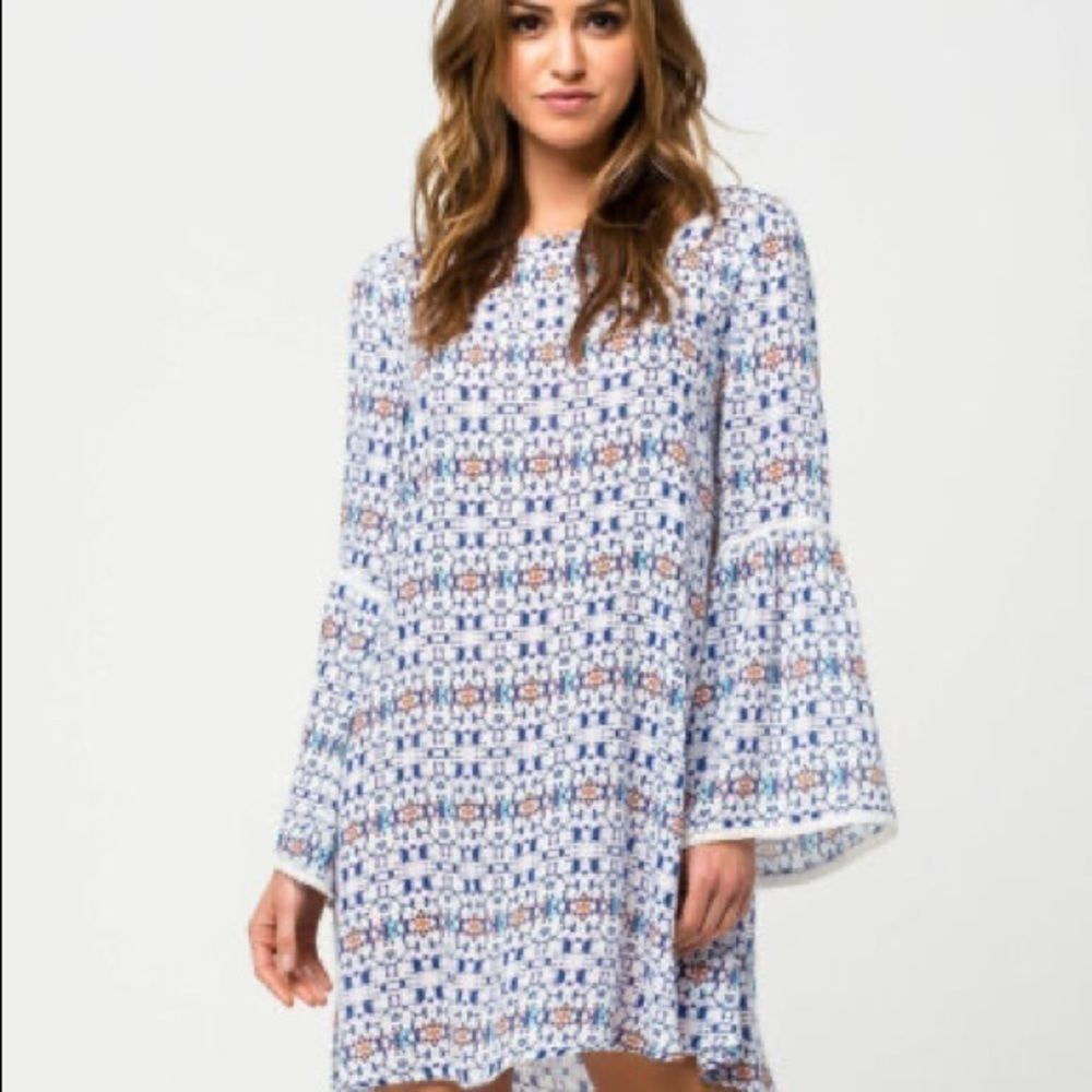 Roxy City Limits Longsleeve Boho Tribal Dress